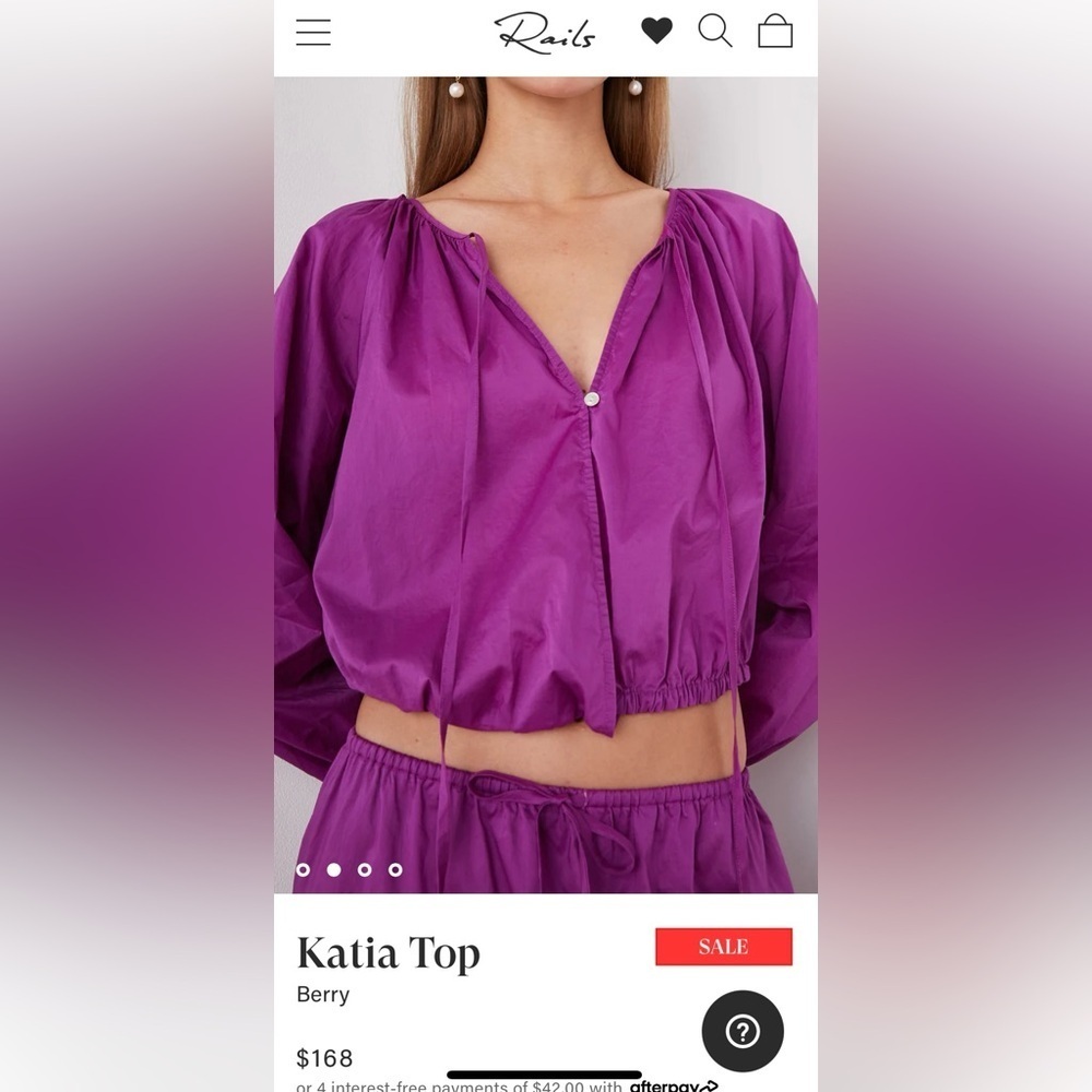 Rails “Katia” top in Berry. NWT
